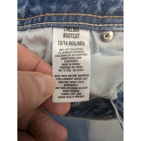 Aeropostale Jeans Womens 13/14 Blue Chelsea Bootcut Stretch Denim Light Wash - Picture 14 of 15